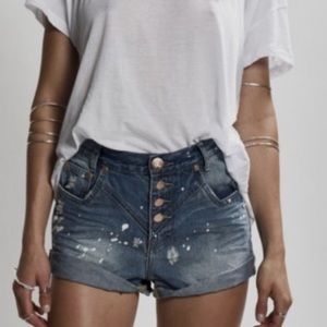 One Teaspoon Hawks Denim Shorts Austyn